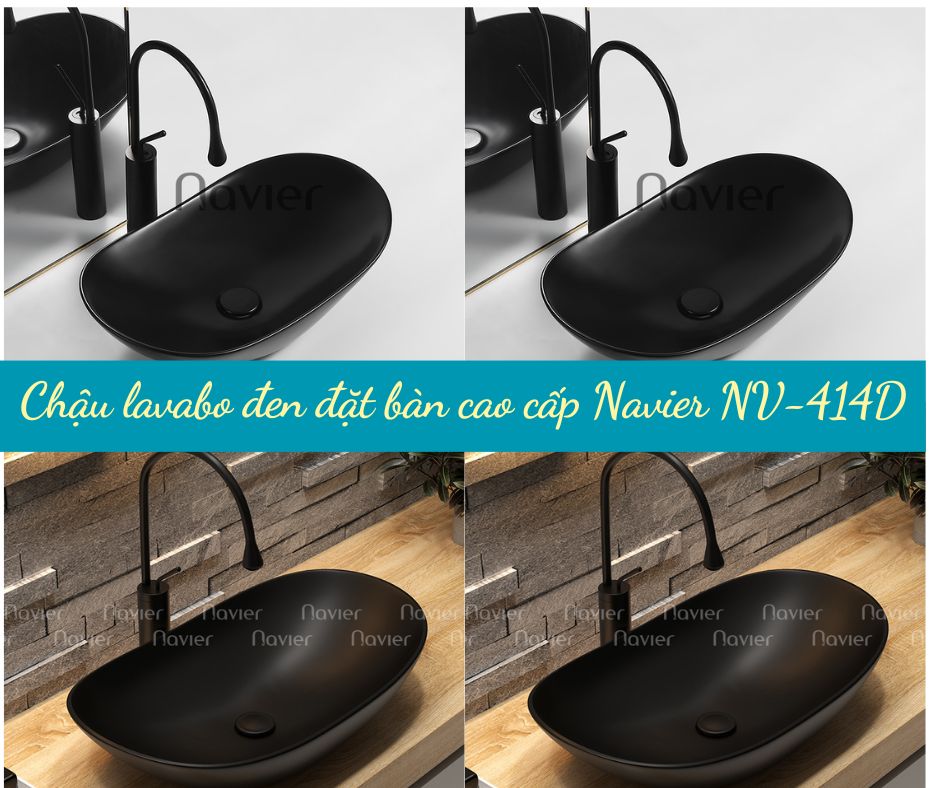 Chậu lavabo màu đen Navier NV-414D đem đến sự mới mẻ và sang trọng cho phòng tắm của bạn. Hiện tại mẫu này đang được Thiết Bị Vệ Sinh Giá Kho cung cấp với nhiều ưu đãi hấp dẫn.