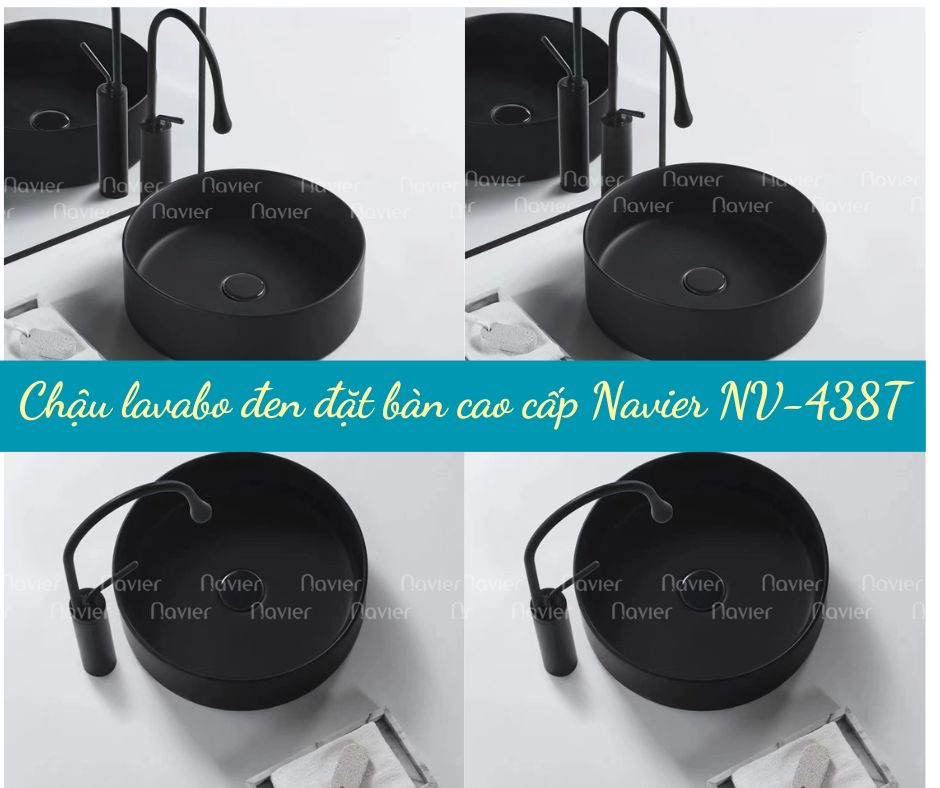 Lavabo sứ đen đặt bàn Navier NV-438T đang được cung cấp bởi Thiết Bị Vệ Sinh Giá Kho với giá thành tốt, chất lượng cao. Khách hàng có nhu cầu mua chậu lavabo này hãy liên hệ với chúng tôi để được tư vấn và hỗ trợ.