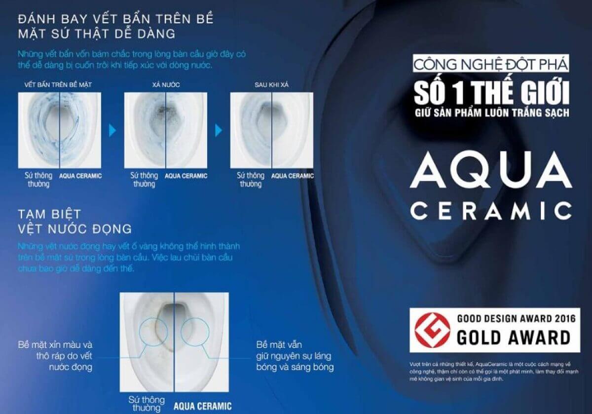 Nhờ ứng dụng kỹ thuật sản xuất hiện đại và quy trình gia công tỉ mỉ, bồn cầu INAX ứng dụng công nghệ Aqua Ceramic có thể duy trì độ bền và sáng bóng lên đến hơn 100 năm.
