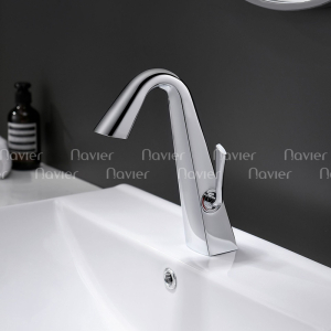 Vòi Lavabo Nóng Lạnh Đồng Thau Mạ Crome Cao Cấp Navier NV-737