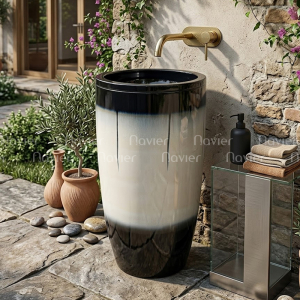 Chậu Lavabo Nghệ Thuật Kiểu Trụ Đứng EV-CĐC07