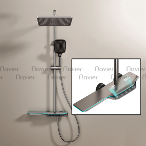 Siêu Sale Thanh Lý Sen Cây Tắm Bát Vuông Hợp Kim Đồng Thau Sơn Tĩnh Điện Navier NV-857V