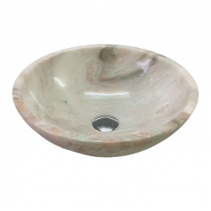 Chậu Lavabo Đá Tự Nhiên Xanh Onyx Himalaya Dáng Tròn Mỏng Cao Cấp Navier NV-ON80