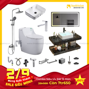 Combo Trọn Bộ Thiết Bị Phòng Tắm 15 Món Tiết Kiệm CBPT0023