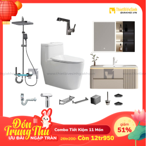 Combo Trọn Bộ Thiết Bị Phòng Tắm 11 Món Tiết Kiệm Navier CBPT0078