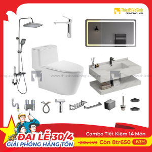 Combo Trọn Bộ Thiết Bị Phòng Tắm 14 Món Tiết Kiệm Navier CBPT0025
