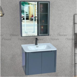 Tủ Lavabo Xám Gương Led Nhựa PVC Cao Cấp Navier NV-560X
