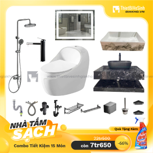 Combo Trọn Bộ Thiết Bị Phòng Tắm 15 Món Tiết Kiệm CBPT0023