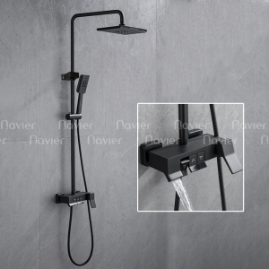 Sen Cây Piano Nóng Lạnh Đồng Thau Sơn Tĩnh Điện Đen Nvaier NV-9357D