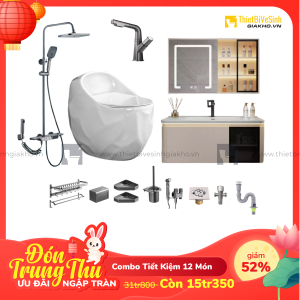 Combo Trọn Bộ Thiết Bị Phòng Tắm 12 Món Tiết Kiệm Navier CBPT0032