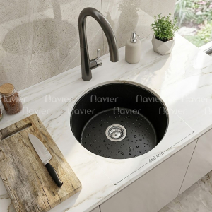 Chậu Rửa Chén Đá Tròn Âm Bàn Navier NV-375