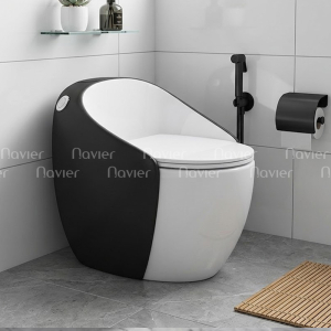 Bồn Cầu Trứng Đen Trắng Cao Cấp Navier NV-1028TD