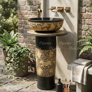 Chậu Lavabo Nghệ Thuật Kiểu Trụ Đứng EV-CĐC05