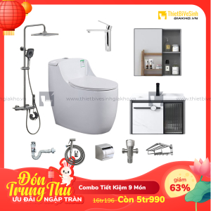 Combo Trọn Bộ Thiết Bị Phòng Tắm 9 Món Tiết Kiệm Navier CBPT0010