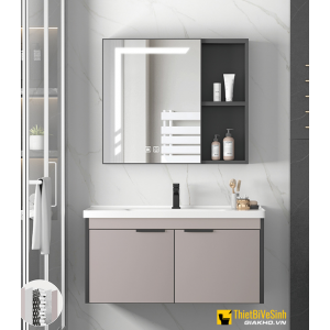 Bộ Tủ Chậu Lavabo Nhôm Kèm Tủ Gương Navier Cao Cấp NV-559