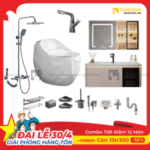 Combo Trọn Bộ Thiết Bị Phòng Tắm 12 Món Tiết Kiệm Navier CBPT0032