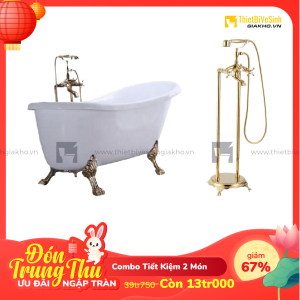 Combo Bồn Tắm Chân Rồng Kèm  Sen Cây Đặt Sàn Cao Cấp Navier CBBT04