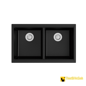 Chậu Rửa Chén Đá 2 Ngăn Đen Cao Cấp Navier NV-U7646-G01