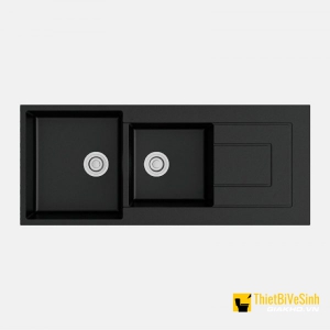  Chậu Rửa Chén Đá 2 Ngăn Có Cánh Đen Navier NV-T11650-K01