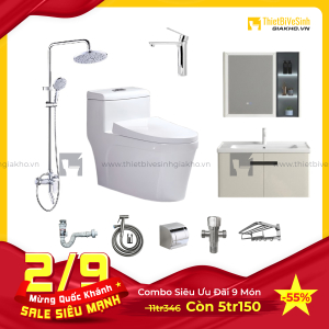 Combo Trọn Bộ Thiết Bị Phòng Tắm 9 Món Tiết Kiệm Navier CBPT007