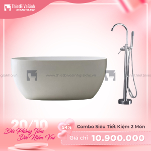 Combo Bồn Tắm Hình Oval Kèm Củ Sen Tắm Cao Cấp Navier CBBT03