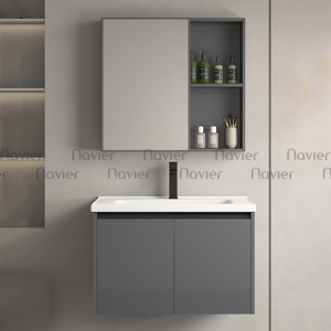 Siêu Sale Thanh Lý Tủ Lavabo Nhựa PVC Với Tủ Gương Nhôm nNavier NV-G03D-60
