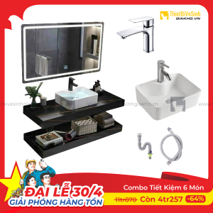 Combo Kệ Đá 2 Tầng Đen Vân Vàng Chống Trầy Siêu Tiết Kiệm Navier CBPT0061