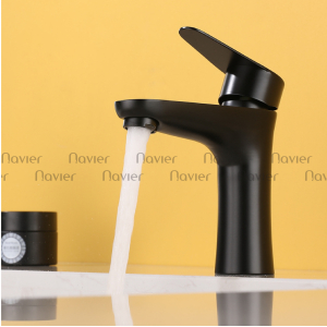 Vòi Lavabo Lạnh Inox Sơn Tĩnh Điện Đen Navier NV-716LD