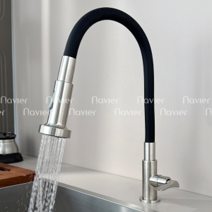 Vòi Rửa Chén Lạnh Thân Tròn Uốn Dẻo Cao CẤp Navier NV-270-1