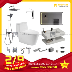 Combo Trọn Bộ Thiết Bị Phòng Tắm 14 Món Tiết Kiệm Navier CBPT0025