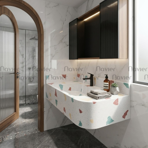 Bàn Lavabo Đá Mài Cao Cấp 1 Tầng Navier NV-5013