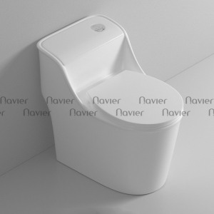 Bồn Cầu 1 Khối Nút Lệch Trắng Navier NV-1013TT