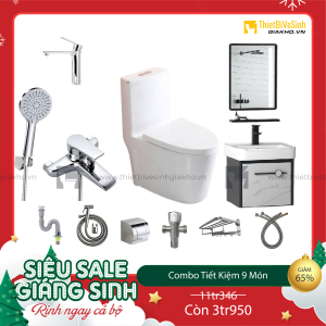 Combo Trọn Bộ Thiết Bị Phòng Tắm 9 Món Tiết Kiệm Navier CBPT0077