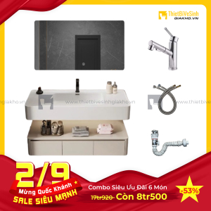 Combo Bộ Tủ Chậu Lavabo Siêu Tiết Kiệm Cao Cấp Navier CBTL09