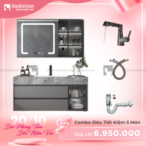 Combo Bộ Tủ Chậu Lavabo Siêu Tiết Kiệm Cao Cấp Navier CBTL08