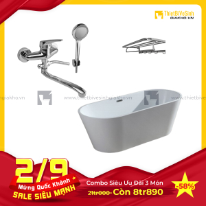 Combo Bồn Tắm Hình Oval Cao Cấp Navier CBBT05