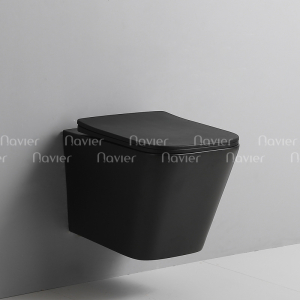 Bồn Cầu Treo Tường Khối Vuông Màu Đen Navier NV-1080D