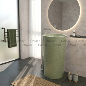 Chậu Lavabo Trụ Chất Liệu Đá Mài Cao Cấp Navier NV-478
