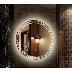 Gương Led Tròn Tắt Mở Cảm Ứng Hoa Văn 60 x 60 Navier NV-190T