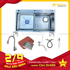 Combo Chậu Chén Siêu Tiết Kiệm 7 Món Navier CBF05