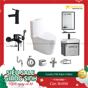 Combo Trọn Bộ Thiết Bị Phòng Tắm 9 Món Tiết Kiệm Navier CBPT0077