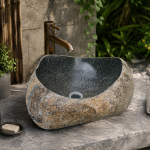 Chậu Lavabo Đá Cuội Nguyên Khối Navier NV-DC010