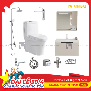 Combo Trọn Bộ Thiết Bị Phòng Tắm 9 Món Tiết Kiệm Navier CBPT004