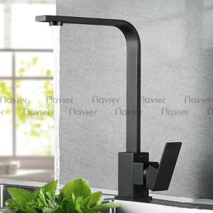 Vòi Rửa Chén Nóng Lạnh Thân Vuông Inox 304 Đen Navier NV-201D