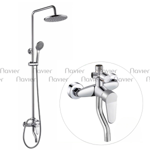 Sen Cây Tắm Nóng Lạnh Tay Sen Tăng Áp Đồng Thau Mạ Crome Navier NV-824