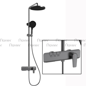 Sen Cây Tắm Nóng Lạnh Đồng Thau Điều Khiển Phím Đàn Màu Xám Navier NV-1636X