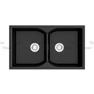 Chậu Rửa Chén Đá 2 Ngăn Đen Cao Cấp Navier NV-T8650-T01