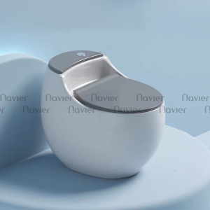 Bồn Cầu Khối Trứng Trắng Nắp Xám Cao Cấp Navier NV-1053X