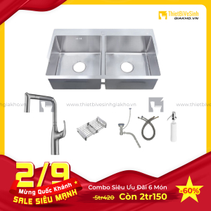 Combo Chậu Chén Siêu Tiết Kiệm 6 Món Navier CBF02