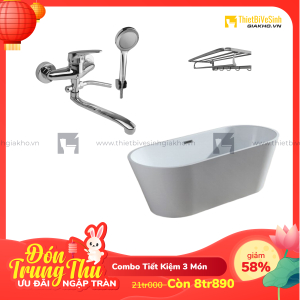 Combo Bồn Tắm Hình Oval Cao Cấp Navier CBBT05
